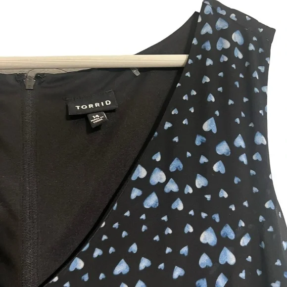 Torrid dress heart print size 14 ditsy romantic casual plus spring summer - Picture 8 of 12